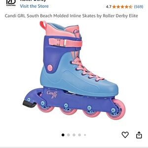 Candi GRL South Beach Molded Inline Skates by - Blue and Pink